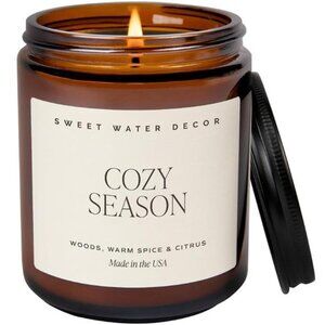 Cozy Season Soy Candles - Fall Candles with Woods, Warm Spice, and Citrus Scent